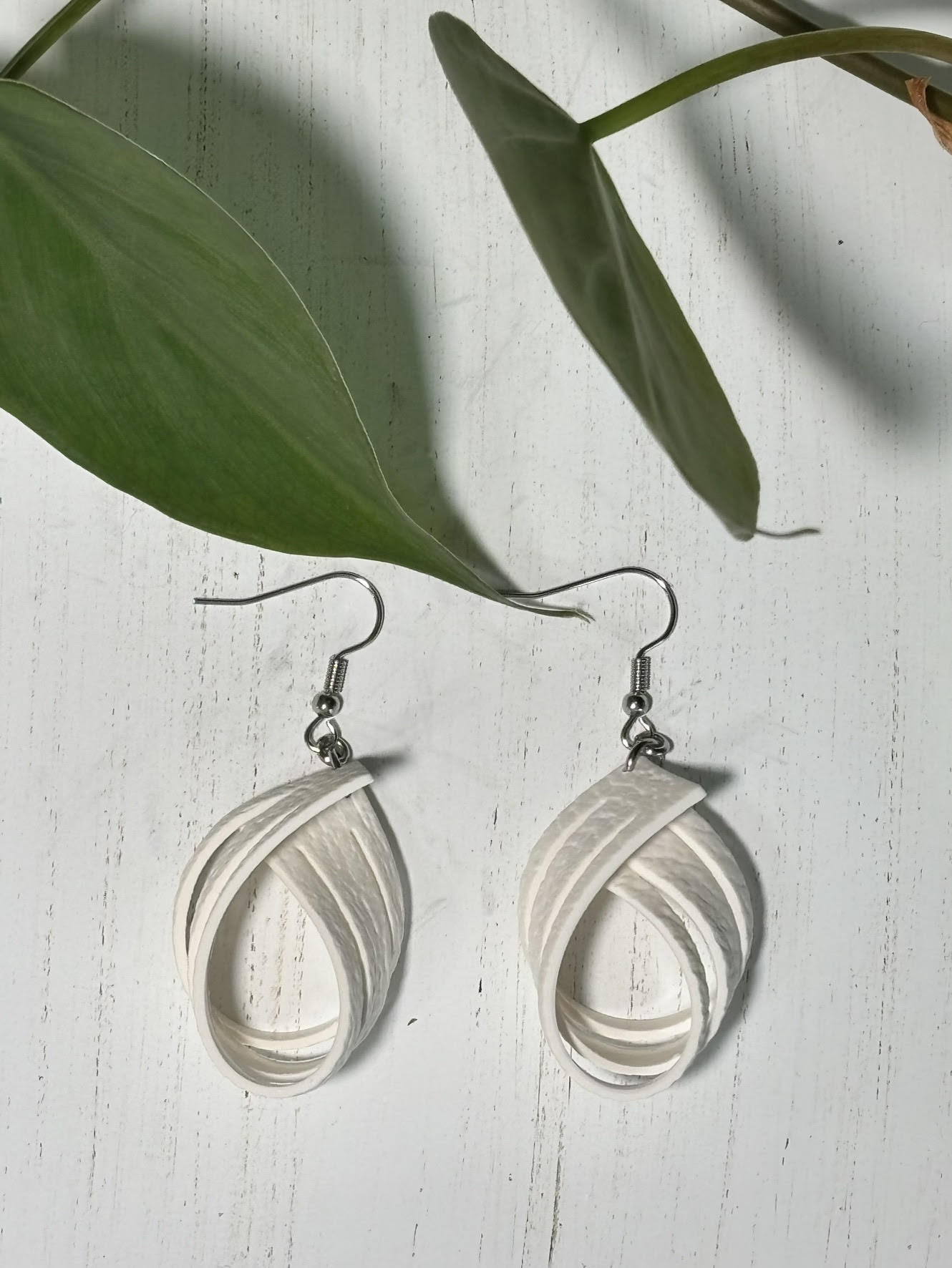 Faux Leather Rounded Rectangle Earrings