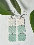 Tri-Floral Dangle Earrings
