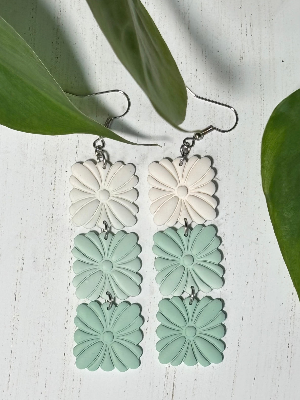 Tri-Floral Dangle Earrings